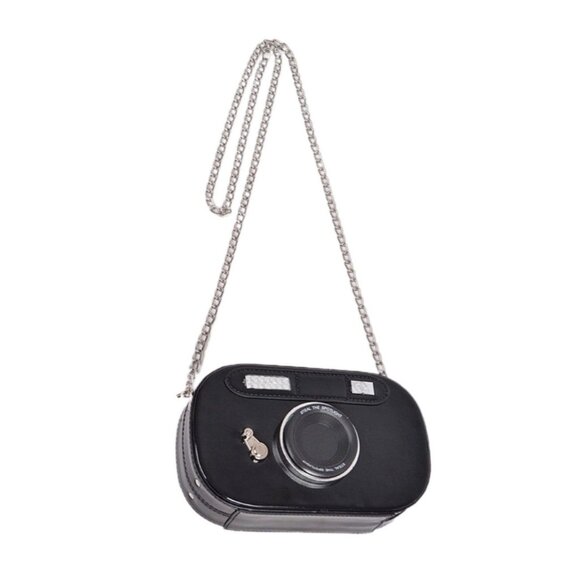 Vintage Camera Iconic Retro Purse Convertible Bag Clutch Crossbody Novelty Gold - Picture 9 of 12